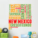 New Mexico USA state map tag cloud Wall Decal