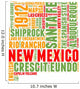 New Mexico USA state map tag cloud Wall Decal
