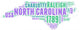 North Carolina USA State Map Tag Cloud Wall Decal