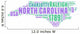 North Carolina USA State Map Tag Cloud Wall Decal