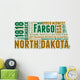 North Dakota USA State Map Tag Cloud Wall Decal
