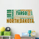 North Dakota USA State Map Tag Cloud Wall Decal