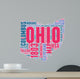 Ohio USA State Map Tag Cloud Wall Decal