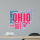 Ohio USA State Map Tag Cloud Wall Decal