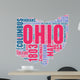 Ohio USA State Map Tag Cloud Wall Decal
