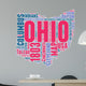 Ohio USA State Map Tag Cloud Wall Decal
