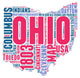Ohio USA State Map Tag Cloud Wall Decal