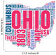 Ohio USA State Map Tag Cloud Wall Decal