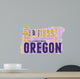 Oregon USA State Map Tag Cloud Wall Decal