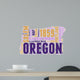 Oregon USA State Map Tag Cloud Wall Decal