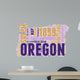 Oregon USA State Map Tag Cloud Wall Decal
