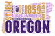 Oregon USA State Map Tag Cloud Wall Decal