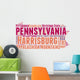 Pennsylvania USA State Map Tag Cloud Wall Decal