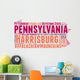 Pennsylvania USA State Map Tag Cloud Wall Decal