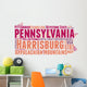 Pennsylvania USA State Map Tag Cloud Wall Decal
