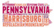 Pennsylvania USA State Map Tag Cloud Wall Decal