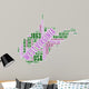 West Virginia USA State Map Tag Cloud Wall Decal