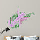 West Virginia USA State Map Tag Cloud Wall Decal