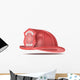 Firefighter Helmet. Classic Red with badge. Isolated. Wall Decal