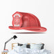 Firefighter Helmet. Classic Red with badge. Isolated. Wall Decal