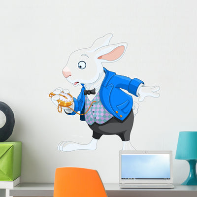 White Rabbit with Pocket shown on a wall