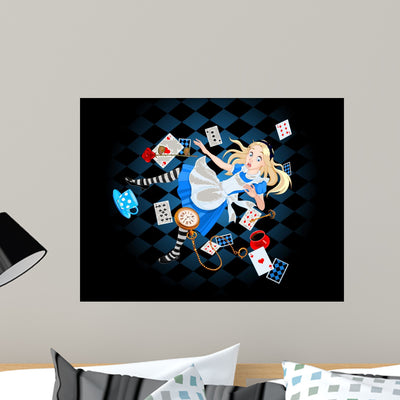 Falling Alice shown on a wall