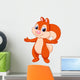 Happy squirrel cartoon Wall Decal
