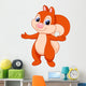 Happy squirrel cartoon Wall Decal