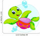 Cute Turtle Is Swimming Upside Down Wall Decal