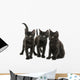 Group of Three Black Kittens Looking in the Same Direction 