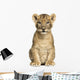 Lion Cub Sitting, Looking at the Camera, 7 Weeks Old, Isolated Wall Mural