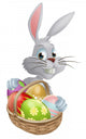 Eggs basket white Easter bunny Wall Decal