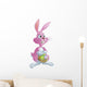 Pink Easter bunny with eggs Wall Decal