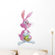 Pink Easter bunny with eggs Wall Decal