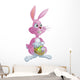 Pink Easter bunny with eggs Wall Decal