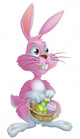 Pink Easter bunny with eggs Wall Decal