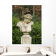 Bust of Female Classical Figure in Garden Wall Mural