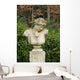 Bust of Female Classical Figure in Garden Wall Mural