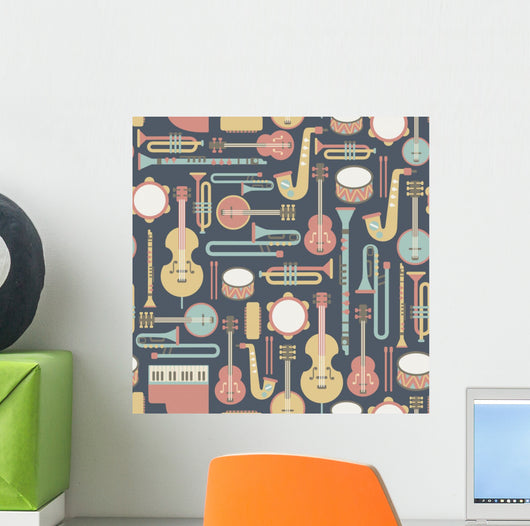 Seamless Pattern with Music Wall Decal