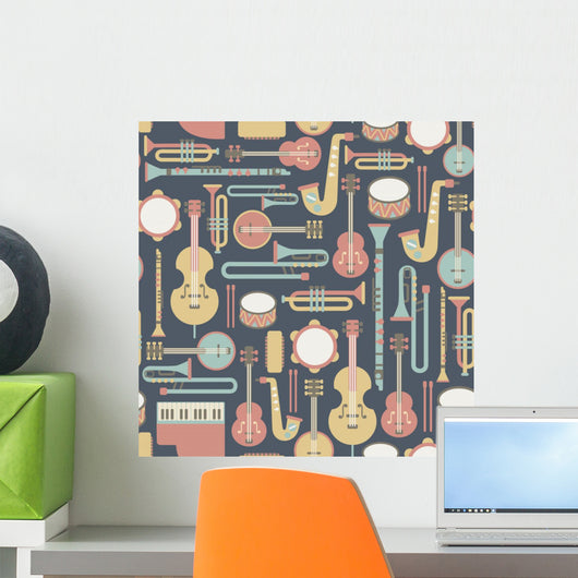 Seamless Pattern with Music Wall Decal