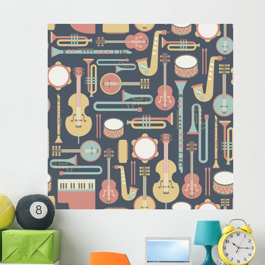 Seamless Pattern with Music Wall Decal