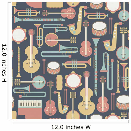 Seamless Pattern with Music Wall Decal
