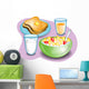 Illustration of a complete breakfast with cereal Wall Mural