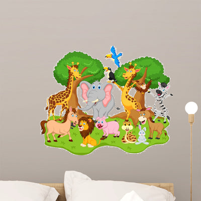 Funny Animal Cartoon shown on a wall