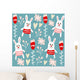 Cute seamless pattern with bunnies, hearts and flowers, vector Wall Decal