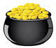 Vector Pot with Gold Wall Decal