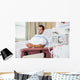 Patient Using Mobile Phone Dialysis Wall Decal