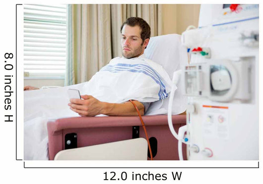 Patient Using Mobile Phone Dialysis Wall Decal
