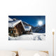 winter ski chalet and cabin in snow mountain  landscape in tyrol 