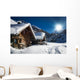 winter ski chalet and cabin in snow mountain  landscape in tyrol 